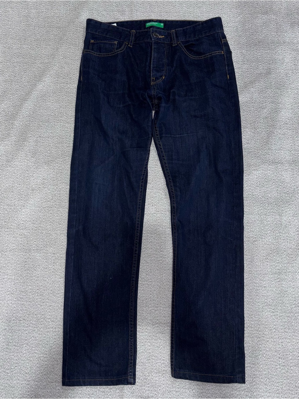 Benetton dark rinse mid rise 9" straight leg jeans size IT 30 US 6 28